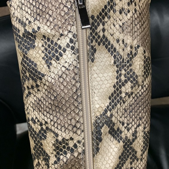 Brown Block Heel Knee High Boot in Faux Snakeskin, Women’s - Picture 8 of 15